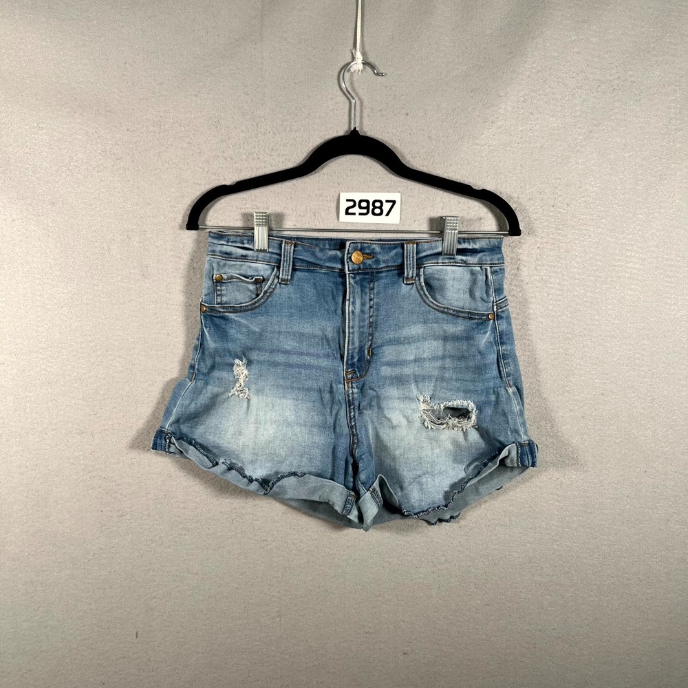 Kendall + Kylie The Icon Cutoff Shorts Womens 9/29 Blue Denim Cotton Stretch